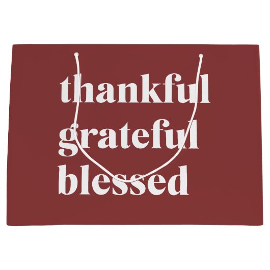 Thankful Grateful Blessed ラージペーパーバッグ (正面)