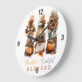 Thankful Grateful Blessed  ラージ壁時計 (傾斜)