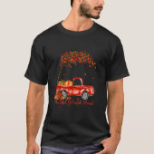 Thankful Grateful Blessed Autumn Truck Falling Lea Tシャツ (正面)