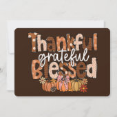 Thankful, Grateful, Blessed – Autumn Typography シーズンカード (正面)