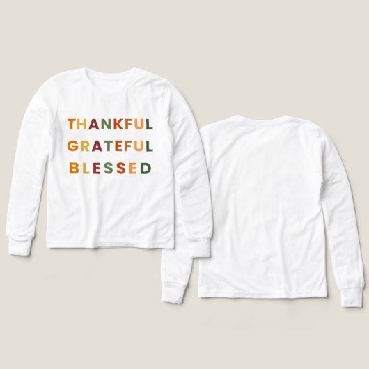 Thankful Grateful Blessed – Boys Fall Long Sleeve (デザイン 正面＆背面)