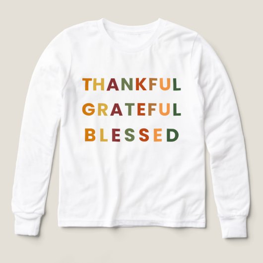 Thankful Grateful Blessed – Boys Fall Long Sleeve (デザイン正面)