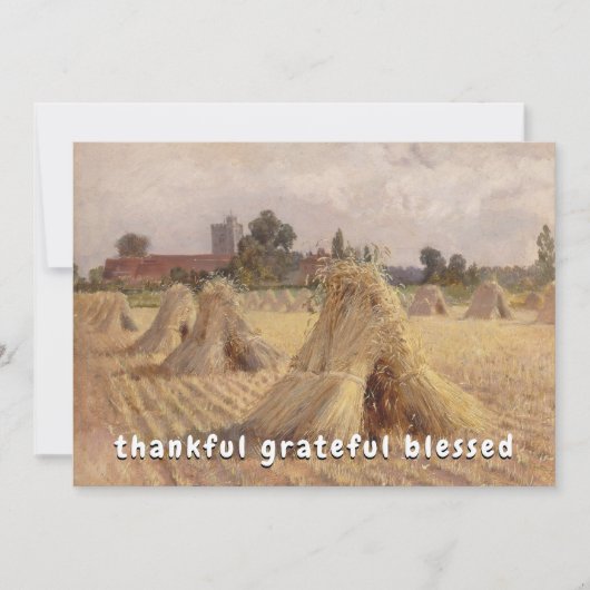 Thankful Grateful Blessed Corn Stooks Bray Church シーズンカード (正面)