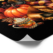 Thankful Grateful Blessed Dachshund Dog Fall Y'all ポスター (角)