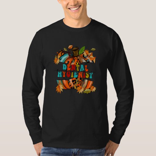 Thankful Grateful Blessed Dental Hygienist Pumpkin Tシャツ (正面)