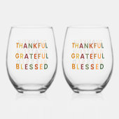 Thankful Grateful Blessed – Fall  ステムなしワイングラス (裏面)
