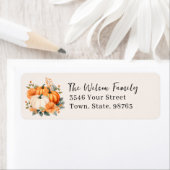 Thankful Grateful Blessed Fall Pumpkin Custom Name ラベル (インサイチュ)