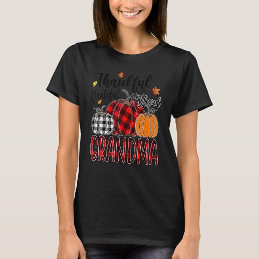 Thankful Grateful Blessed Grandma Pumpkin Truck Th Tシャツ (正面)