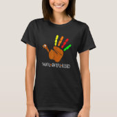 Thankful Grateful Blessed Heart Turkey Hand Thanks Tシャツ (正面)