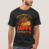 Thankful Grateful Blessed Leopard Plaid Pumpkin Th Tシャツ (正面)