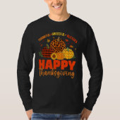 Thankful Grateful Blessed Leopard Plaid Pumpkin Th Tシャツ (正面)