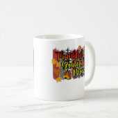 Thankful Grateful Blessed Leopard Pumpkin Fall Vib コーヒーマグカップ (正面右)