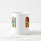 Thankful Grateful Blessed Leopard Pumpkin Fall Vib コーヒーマグカップ (中央)