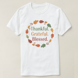 Thankful Grateful Blessed | Minimal Thanksgiving  Tシャツ