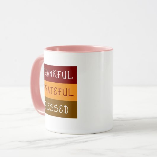 Thankful Grateful Blessed Mug マグカップ (正面左)