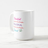Thankful Grateful Blessed Mug | Faith Inspired Cof コーヒーマグカップ (正面左)