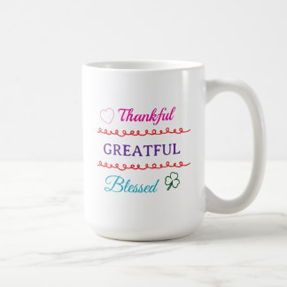 Thankful Grateful Blessed Mug | Faith Inspired Cof コーヒーマグカップ