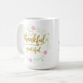 Thankful Grateful Blessed Mug – Positive Inspirati コーヒーマグカップ (正面左)