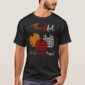 Thankful Grateful Blessed Plaid Pumpkin Thanksgivi Tシャツ (正面)