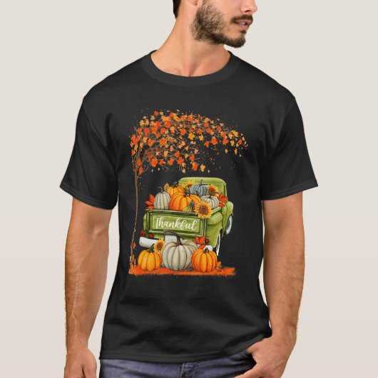 Thankful Grateful Blessed Pumpkin Truck Its Fall Y Tシャツ (正面)
