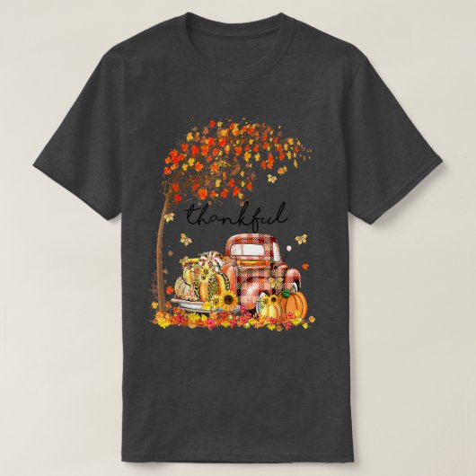 Thankful Grateful Blessed Pumpkin Truck Its Fall Y Tシャツ (デザイン正面)