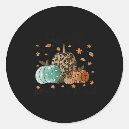 Thankful Grateful Blessed Shirt For Women Funny Ch ラウンドシール (正面)