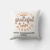 Thankful Grateful Blessed Thanksgiving Fall クッション (裏面)