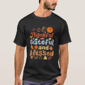 Thankful Grateful Blessed Thanksgiving Pumpkin Fal Tシャツ (正面)