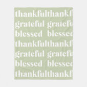 Thankful Grateful Blessed | Thanksgiving Quote フリースブランケット (正面)
