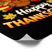 Thankful Grateful Blessed Turkey Gobble Happy Than ポスター (角)