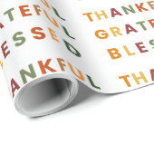 Thankful Grateful Blessed Wrapping Paper – Modern  ラッピングペーパー (ロールコーナー)