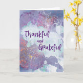 Thankful & Grateful Card – Gentle Abstract Florals カード (黄色い花)
