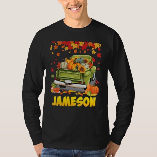 Thankful Jameson Thanksgiving Pumpkin Truck Fall T Tシャツ (正面)