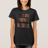 Thankful Jesus Pumpkin Blessings Fall Christian Tシャツ (正面)