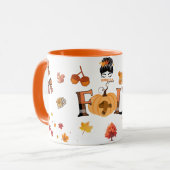 Thankful Mama Fall Mug – Cozy Autumn Pumpkin & Lea マグカップ (正面左)