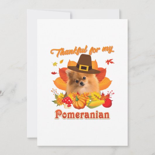 Thankful My Pomeranian Dog Thanksgiving Im Pumpki シーズンカード (正面)