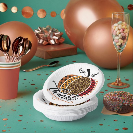 Thankful Patchwork Pumpkin ペーパーボウル (複数)