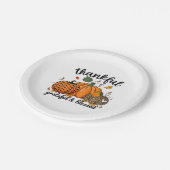 Thankful Pumpkin Grateful And Blessed  ペーパープレート (アングル)