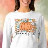 Thankful Pumpkin Long Sleeve Tshirt Tシャツ