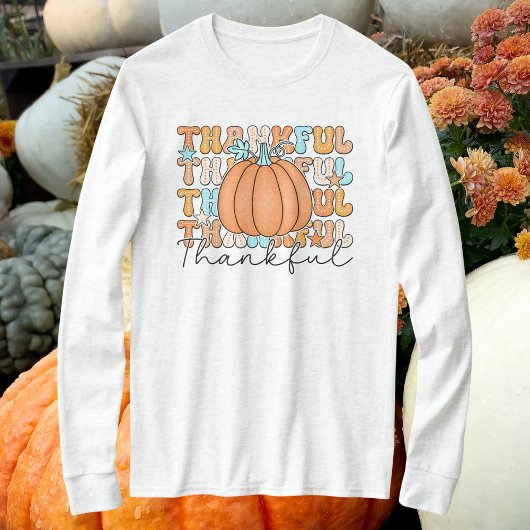 Thankful Pumpkin Long Sleeve Tshirt Tシャツ