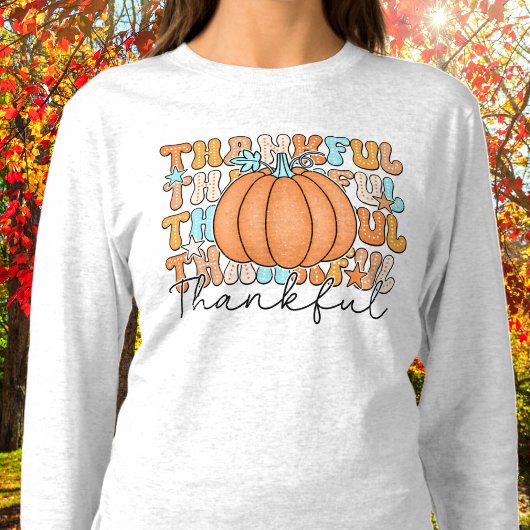 Thankful Pumpkin Long Sleeve Tshirt Tシャツ