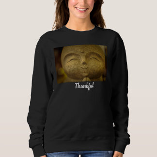 Thankful Smiling Happy Buddha Women's スウェットシャツ