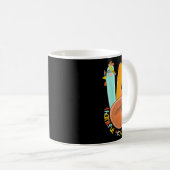 Thankful Teacher Funny Thanksgiving Peace Hand Sig コーヒーマグカップ (正面右)
