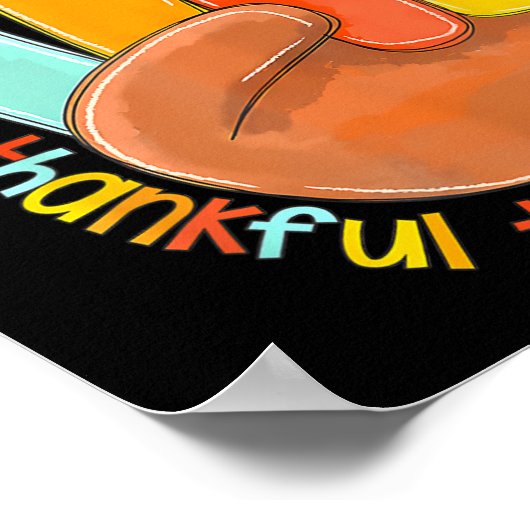 Thankful Teacher Funny Thanksgiving Peace Hand Sig ポスター (角)