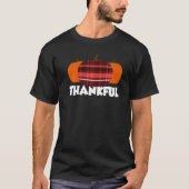 Thankful Thanksgiving Pumpkin Flannel   Tシャツ (正面)