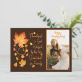 Thankful to God Thanksgiving Card with Photo シーズンカード (スタンド正面)