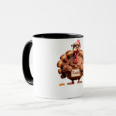 Thankful Turkey Design – Funny Holiday Art マグカップ (正面左)