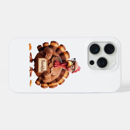 Thankful Turkey Design – Funny Holiday Art iPhoneケース (裏面横)