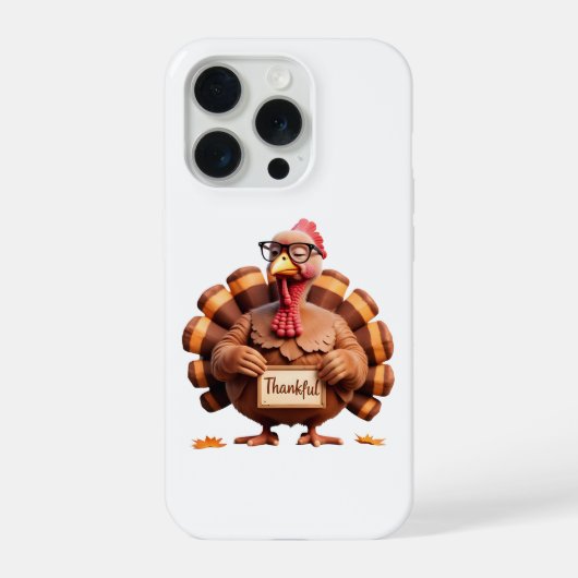 Thankful Turkey Design – Funny Holiday Art iPhoneケース (裏面)