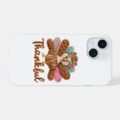 Thankful Turkey Design – Latch Hook Yarn Crochet S iPhone 15ケース (裏面横)